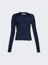 Christopher Esber Revaler Zipper Long-sleeve Knit Top In Blue