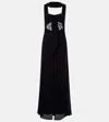 Christopher Esber Reverse Draped Silk Gown In Black