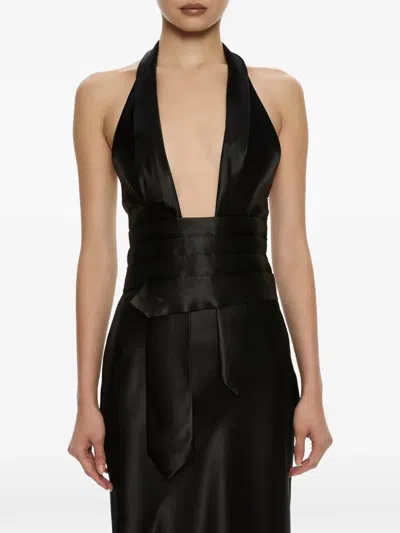Christopher Esber Reyer Tie-fastening Gown Maxi Dress In Black