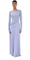Christopher Esber Ribbed Cowl Hip Dress Lavender In Lavender