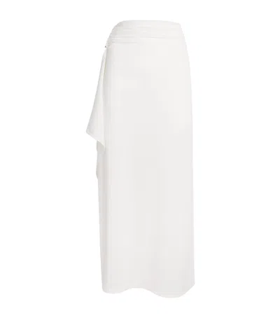 Christopher Esber Ribbed Crystal Maxi Skirt In White