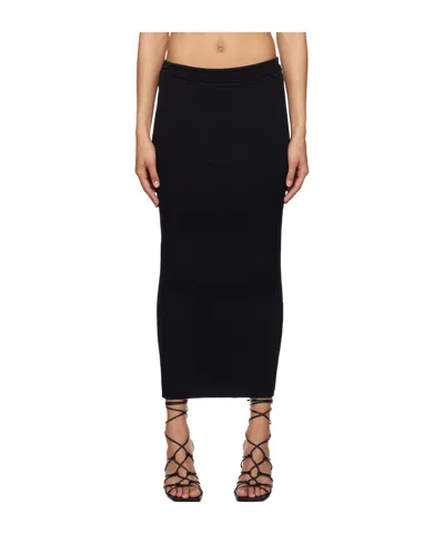 Christopher Esber Ribbed-knit Fitted Skirt In Black
