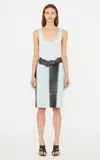 Christopher Esber Ribbed Scuffed Leather Tank Dress In Multi