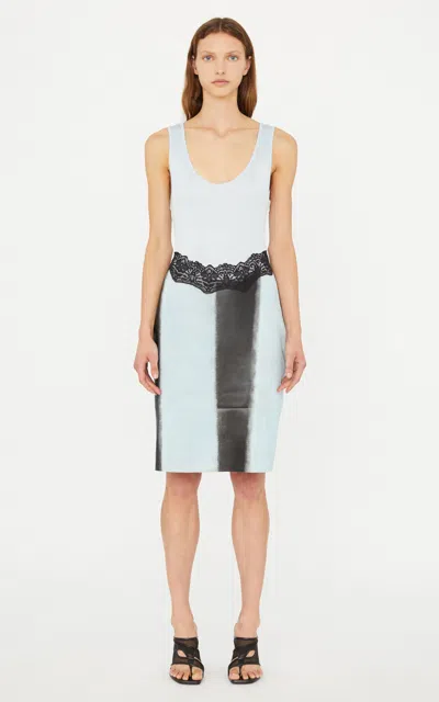 Christopher Esber Ribbed Scuffed Leather Tank Dress In Multi