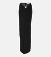 Christopher Esber Womens Bezel Quartz Ruched Jersey Maxi Skirt Black In Black