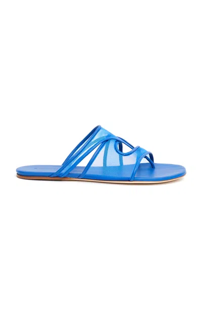 Christopher Esber Ringer Mesh Flip Flops In Blue