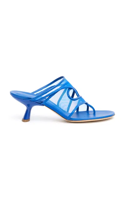 Christopher Esber Ringer Mesh Micro Mules In Blue