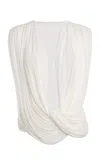 Christopher Esber Ripple Drape Jersey Top In White