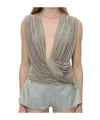 Christopher Esber Ripple Drape Top In Gray