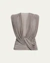 Christopher Esber Ripple Drape Top In Slate