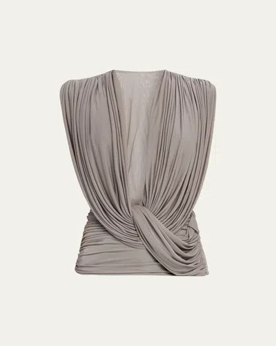 Christopher Esber Ripple Drape Top In Slate