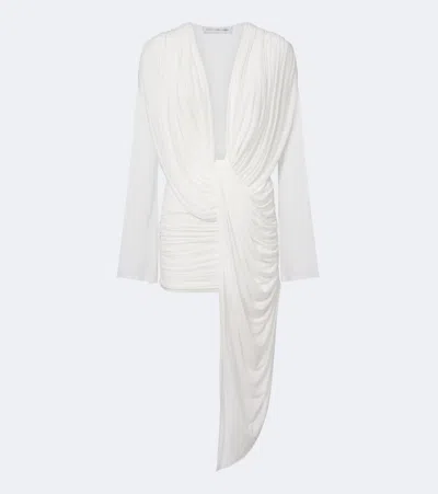 Christopher Esber Ripple Draped Asymmetric Minidress In White