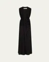 Christopher Esber Ripple Draped Double-layer Gown In Black