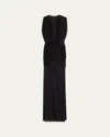 Christopher Esber Ripple Draped Double-layer Gown In Black