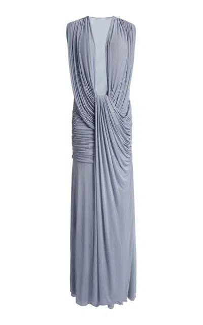 Christopher Esber Ripple Draped Gown In Gray