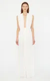 Christopher Esber Ripple Draped Gown In White
