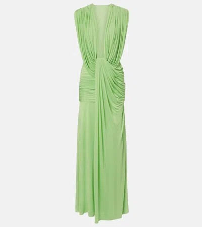 Christopher Esber Ripple Draped Jersey Gown In Green