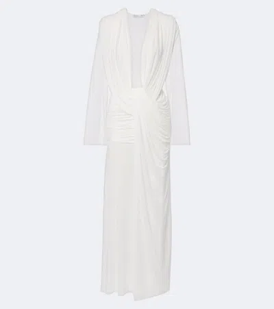 Christopher Esber Ripple Draped Jersey Gown In White