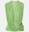 Christopher Esber Ripple Draped Jersey Top In Green