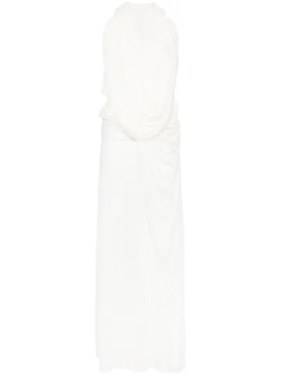 Christopher Esber Ripple Draped Maxi Dress In White