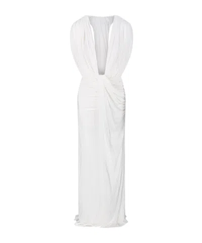 Christopher Esber Ripple Draped Maxi Dress In White