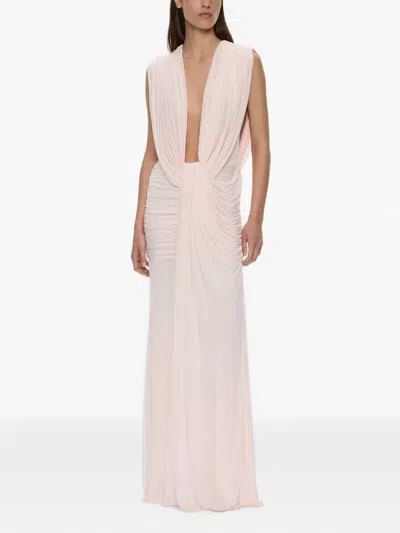 Christopher Esber Ripple-drape Maxi Dress In Pink