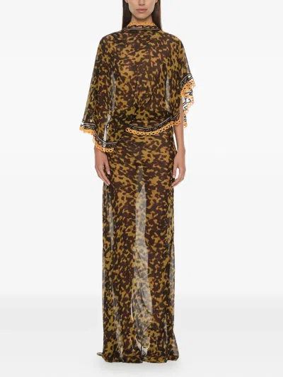 Christopher Esber Roule Draped Maxi Dress In Brown