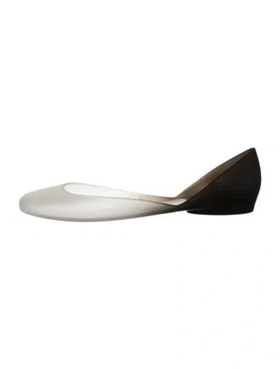 Pre-owned Christopher Esber Rubber D'orsay Flats In White