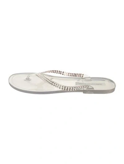 Pre-owned Christopher Esber Rubber Flip Flops In Clear