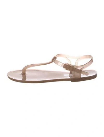 Pre-owned Christopher Esber Rubber T-strap Sandals In Brown