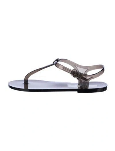 Pre-owned Christopher Esber Rubber T-strap Sandals In Transparent