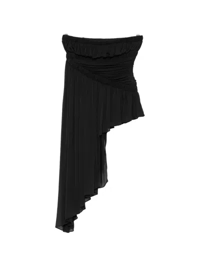 Christopher Esber Ruched Asymmetric Top In Black
