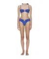 Christopher Esber Orbit Embellished Bandana-print Bikini Top In Blue