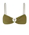 Christopher Esber Ruched Bikini Top In Green