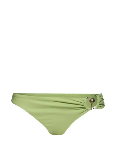 Christopher Esber Ruched-detail Bikini Bottom In Green
