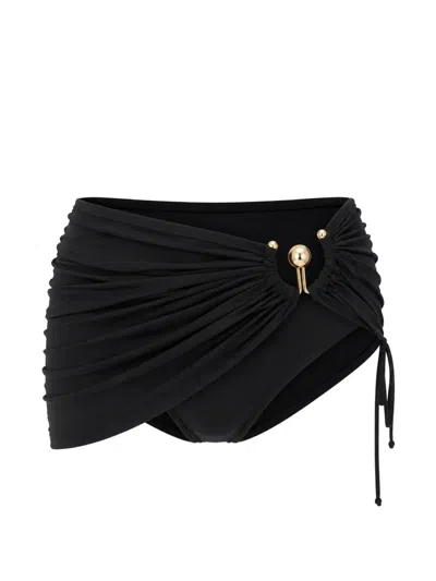Christopher Esber Ruched Hardware-detail Skirt Bottoms In Black