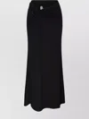 Christopher Esber Ruched High Waist Ankle Length Skirt With Buckle Detail In Black