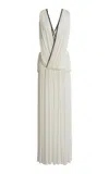 Christopher Esber Ruched Jersey Maxi Dress In Black,white