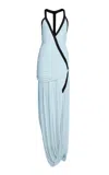 Christopher Esber Ruched Jersey Maxi Dress In Blue