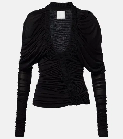 Christopher Esber Ruched Jersey Top In Black