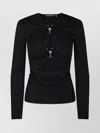 Christopher Esber Orbit Ruched Cutout Long-sleeve Ribbed Top