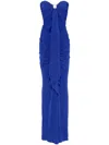 Christopher Esber Bezel Cut-out Bandeau Maxi Dress In Blue