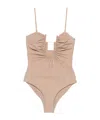 Christopher Esber Ruched One-piece Swimsuit In Brown