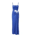 Christopher Esber Ruched Orbit Split Bandana Maxi Dress In Blue