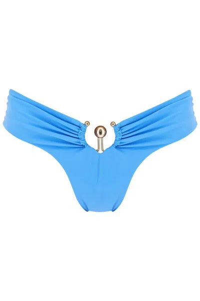 Christopher Esber Ruched Orbit Bikini Bottoms In Blue