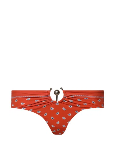 Christopher Esber Ruched Orbit Bikini Briefs In Orange