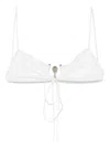 Christopher Esber Ruched Orbit Bikini Top In White