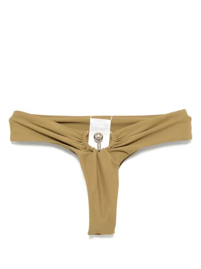 Christopher Esber Ruched Orbit Cheeky High Brief In Brown