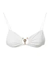 Christopher Esber Ruched Orbit Miniscule Bikini Top In White