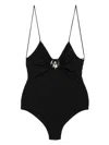 Christopher Esber Ruched Orbit Lycra One Piece Swimsuit In Black